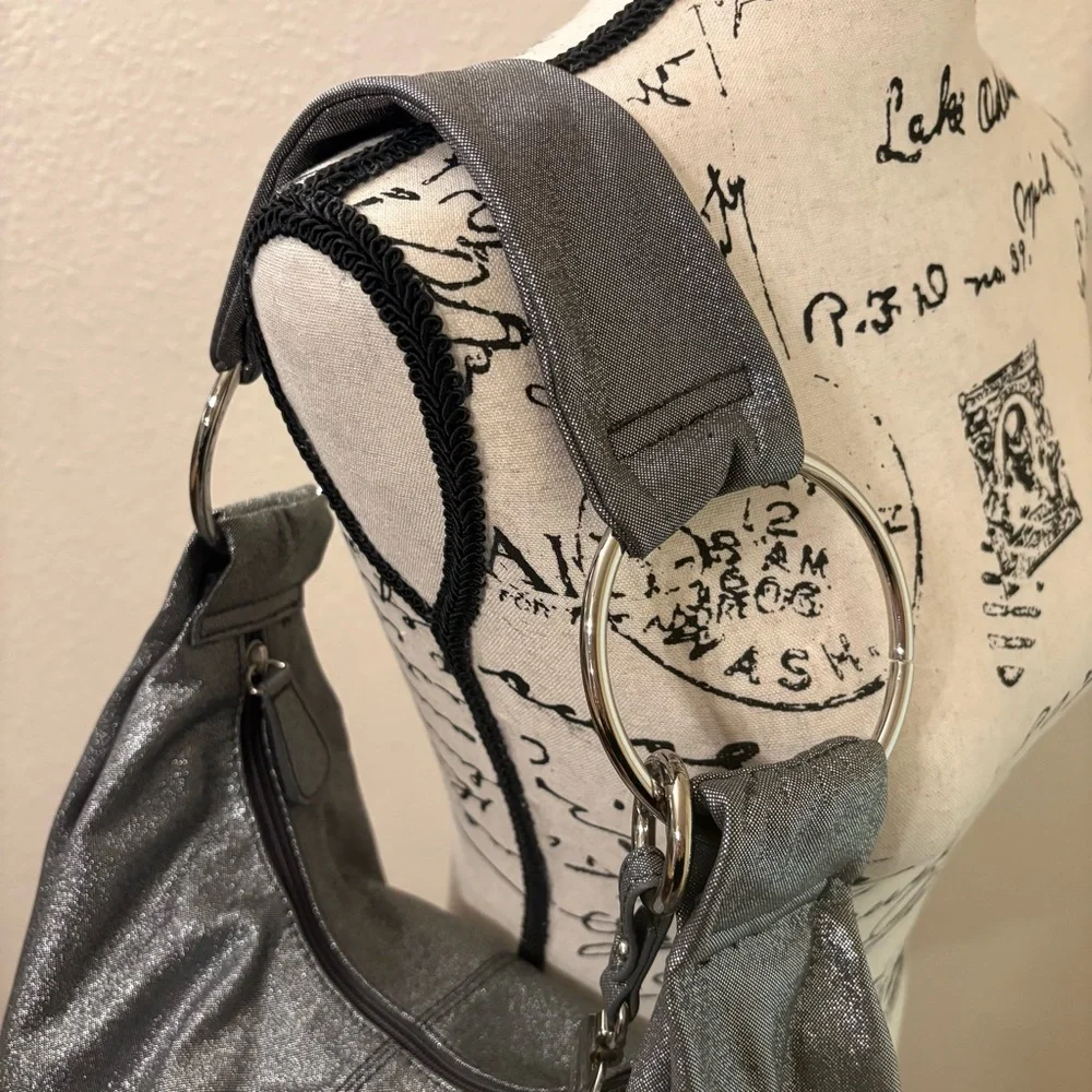 Jennifer Lopez Shimmering Gray Shoulder Bag